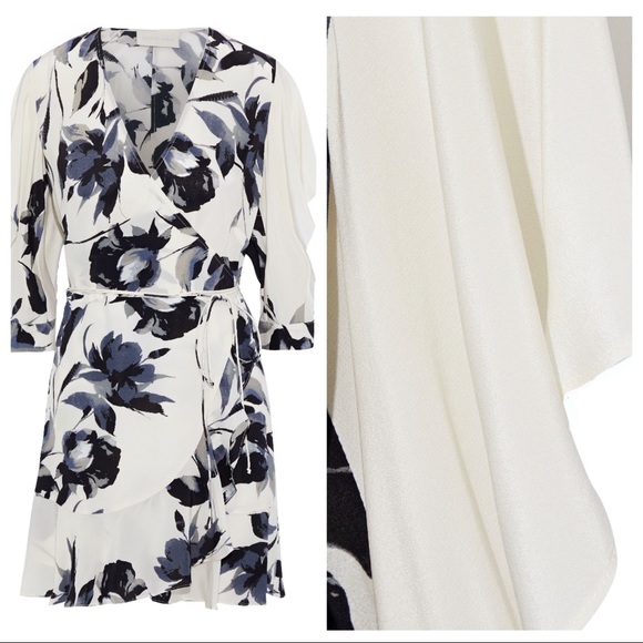 MICHELLE MASON Ruffle-trimmed cutout wrap dress - Picture 2 of 7